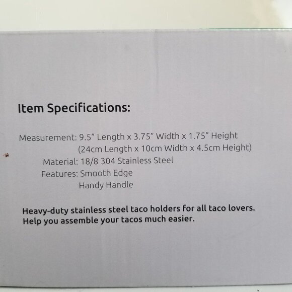 Taco Holders Stainless Steel U-Taste Soft Hard Taco Shell Rack Set of 4 - Picture 11 of 13